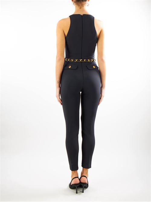Double layer cr?pe jumpsuit with chain belt Elisabetta Franchi ELISABETTA FRANCHI | Jumpsuits | TUT1041E2110